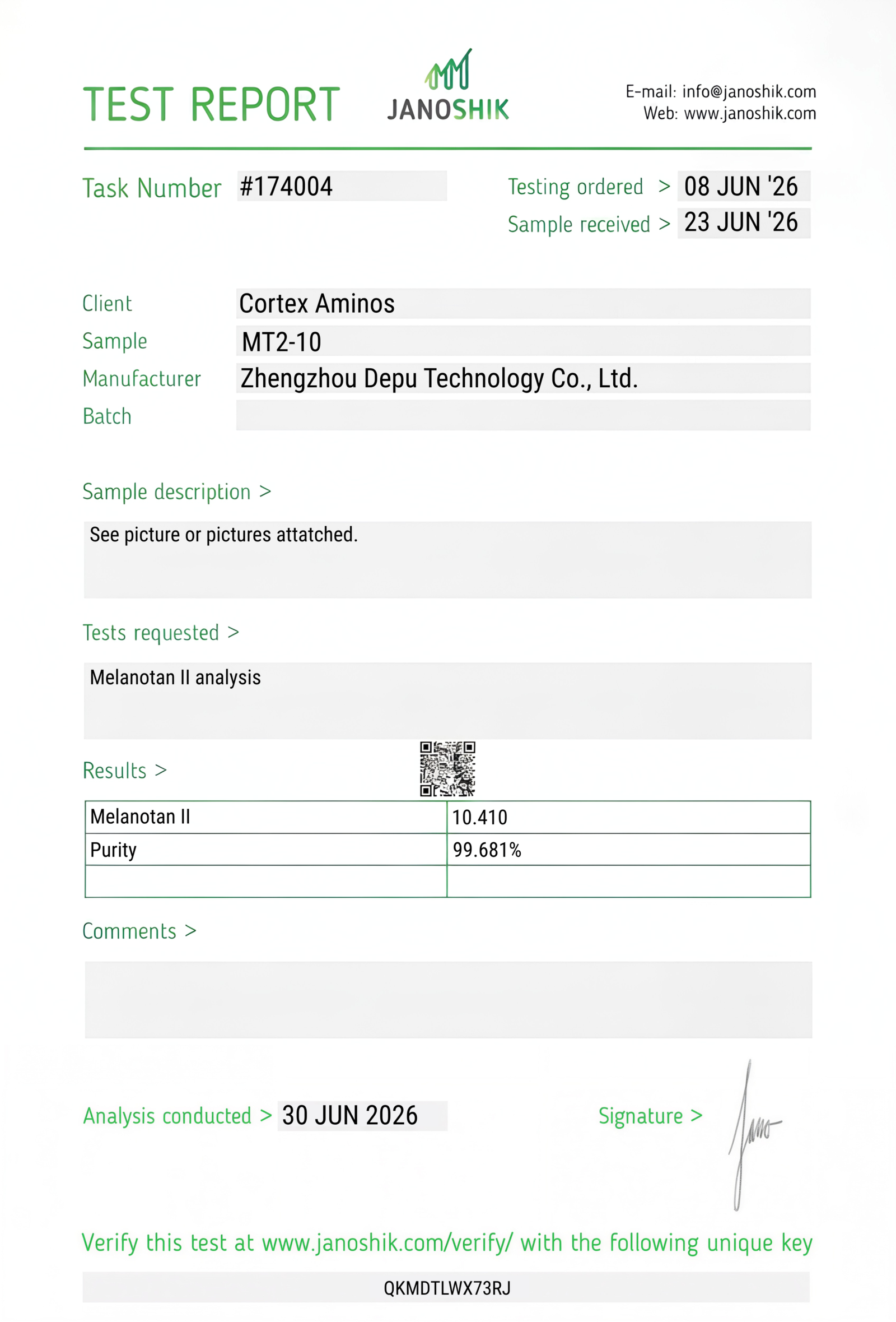 MT-2 COA lab report